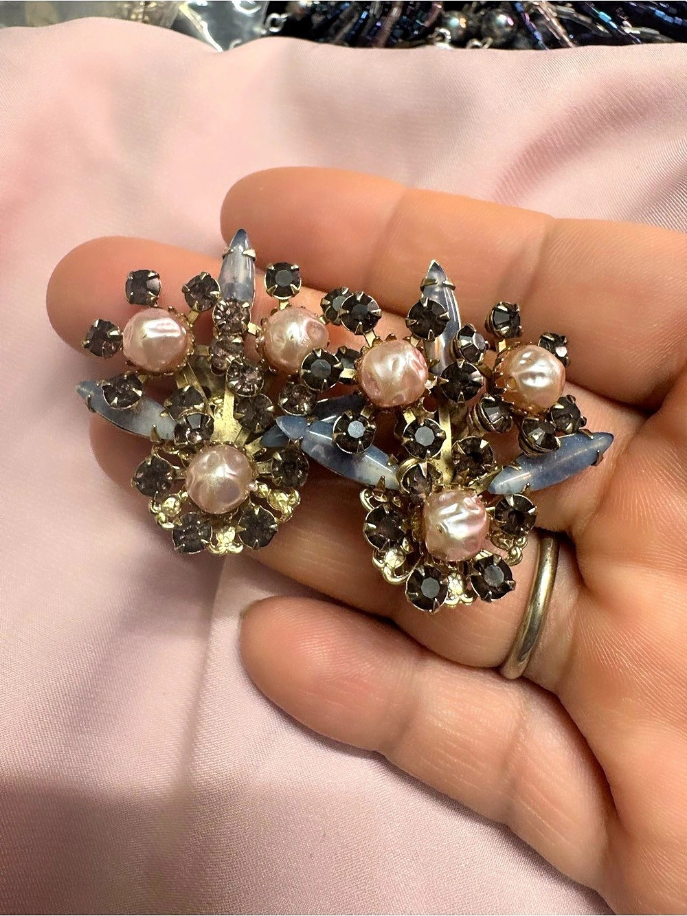 Vintage Cluster Clip-On Earrings